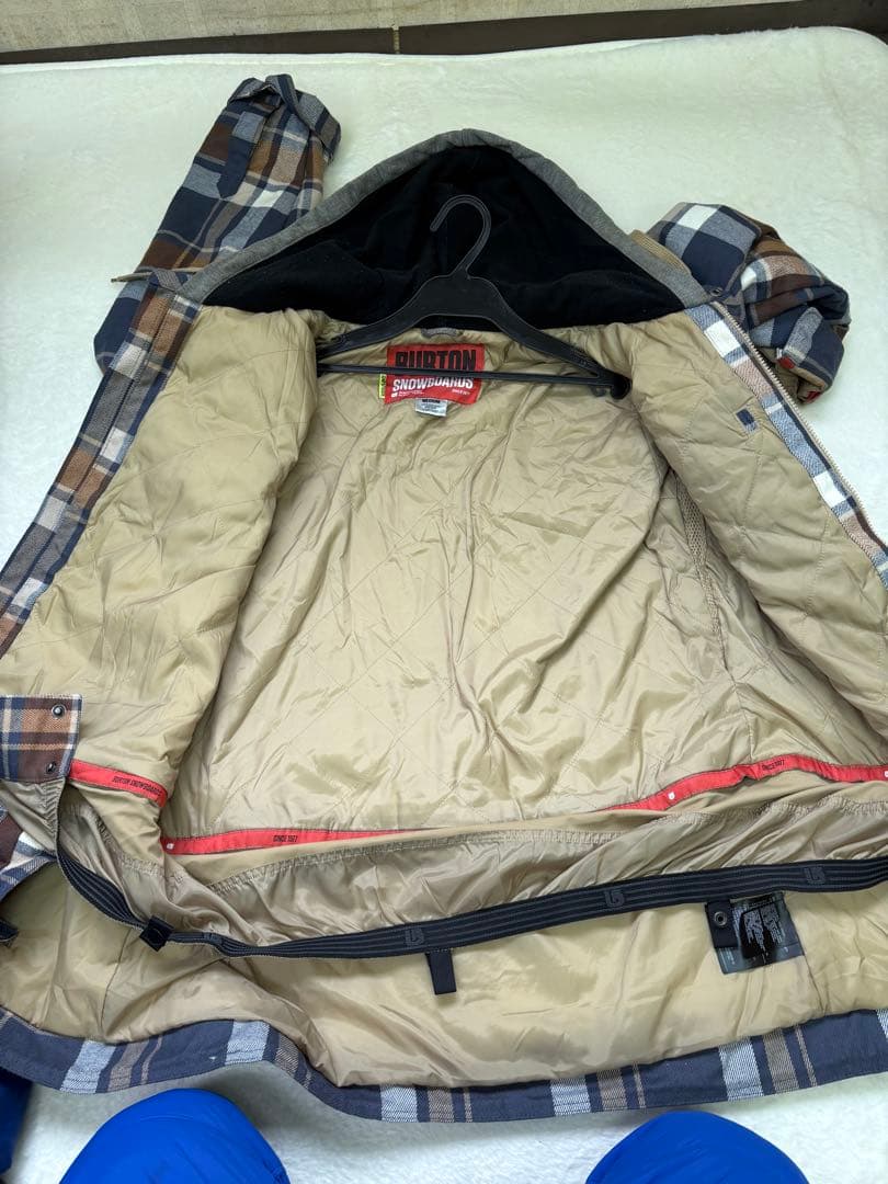 美品　BURTON チェック柄ジャケット ネイビー/ブラウン　ネルシャツ風