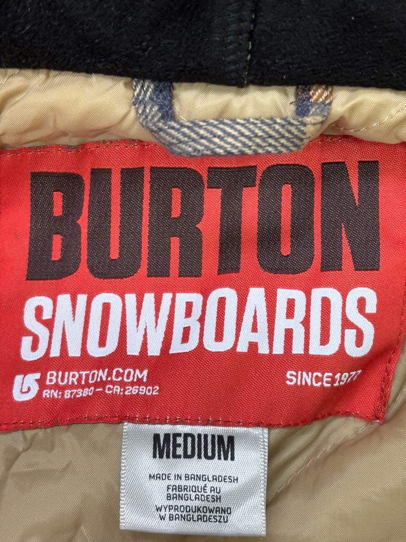 美品　BURTON チェック柄ジャケット ネイビー/ブラウン　ネルシャツ風