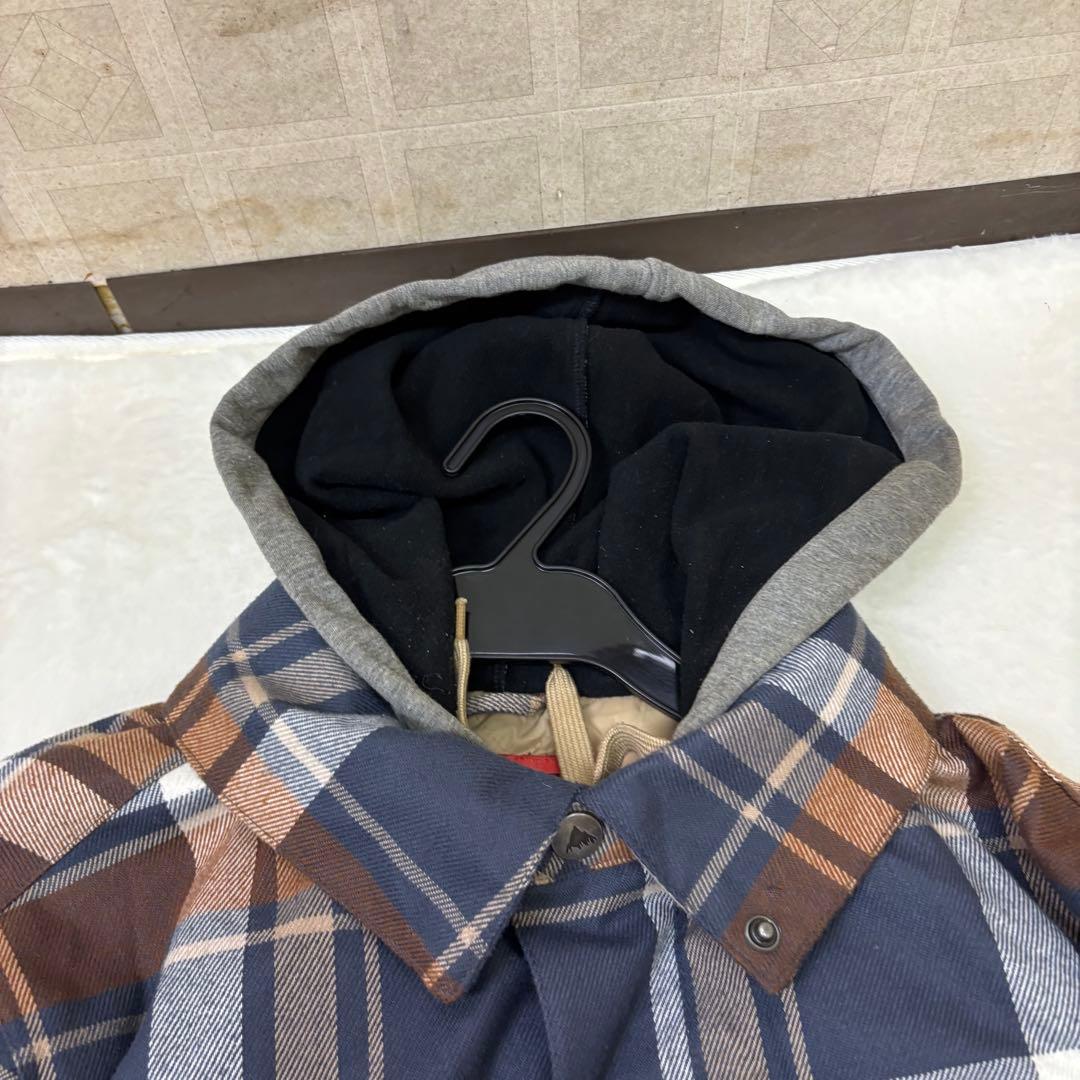 美品　BURTON チェック柄ジャケット ネイビー/ブラウン　ネルシャツ風