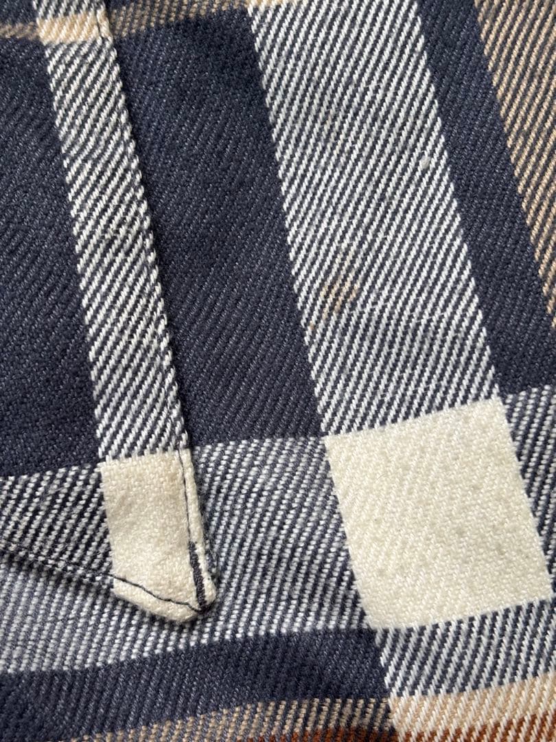美品　BURTON チェック柄ジャケット ネイビー/ブラウン　ネルシャツ風