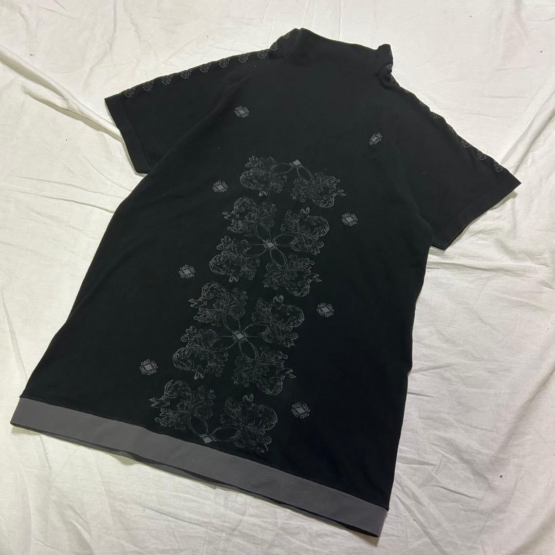 イッセイミヤケ　ブラック 半袖Tシャツ 花柄刺繍