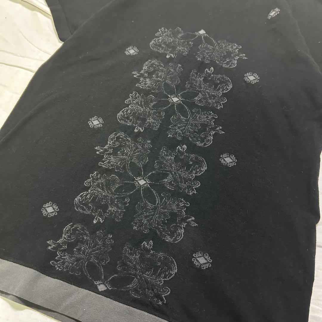イッセイミヤケ　ブラック 半袖Tシャツ 花柄刺繍