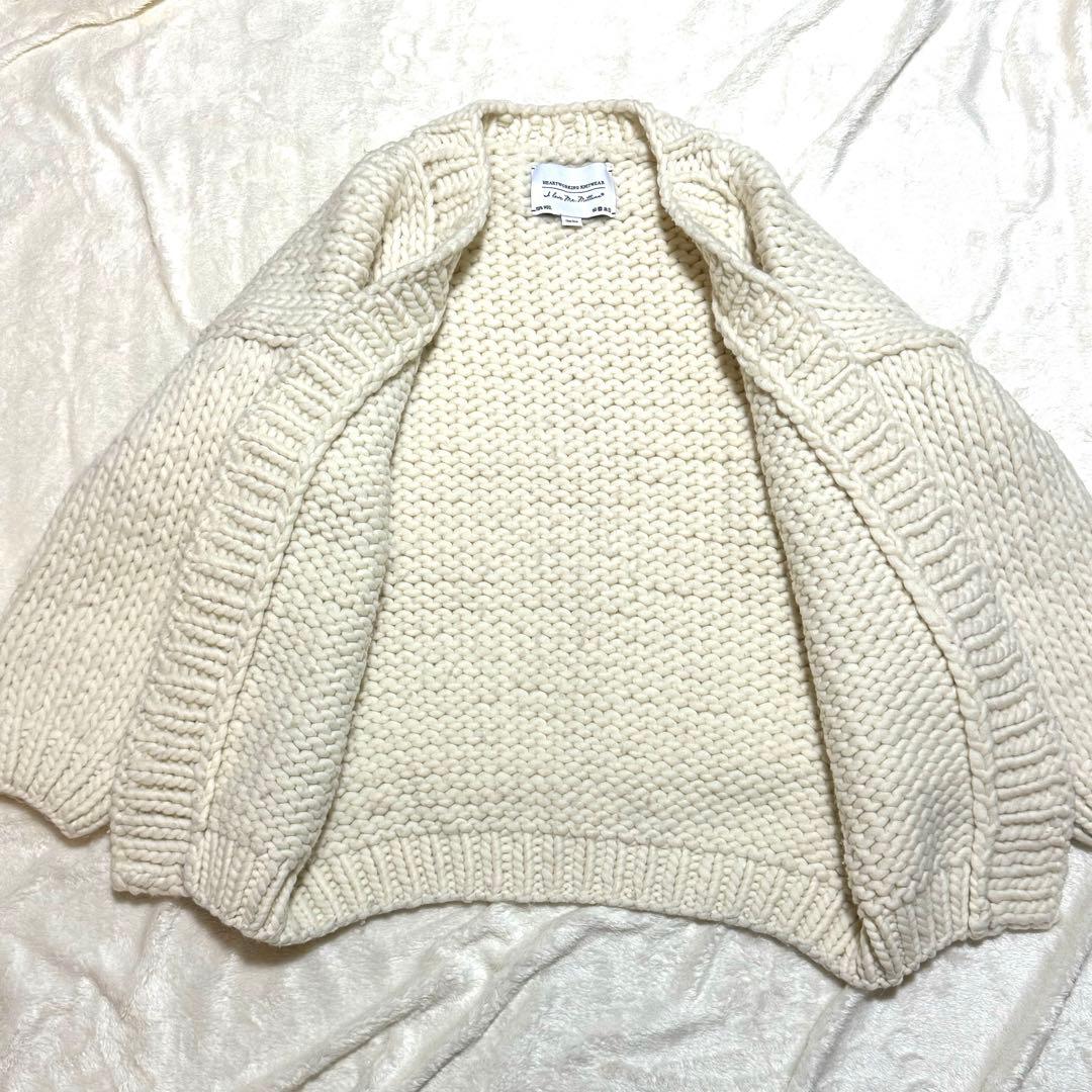 美品 I Love Mr.Mittens ニット カーディガン ウール 厚手 白