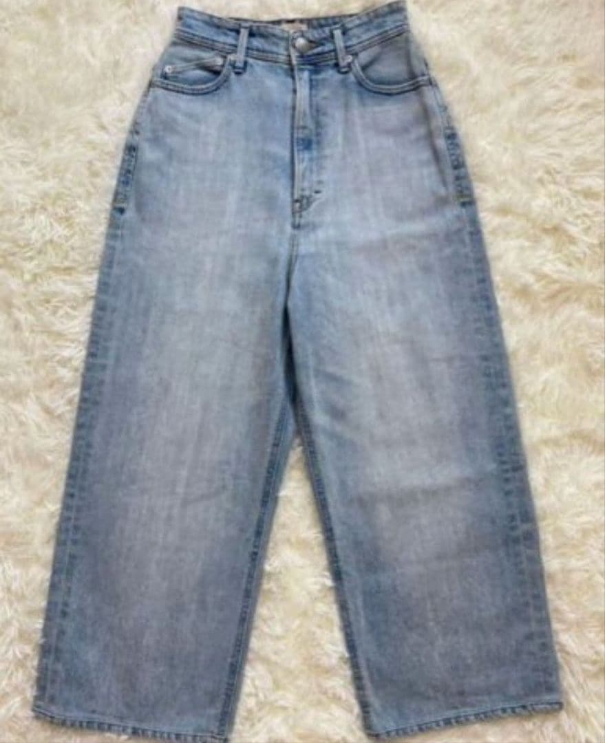 【美品】YANUK ヤヌーク JOAN ルーズストレートデニム　22