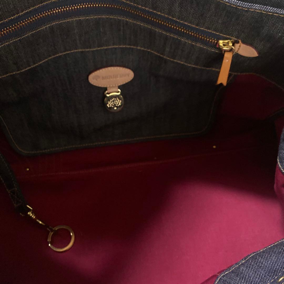 Mulberry ボストンバッグ ハンドバッグ ハート デニム地 紺
