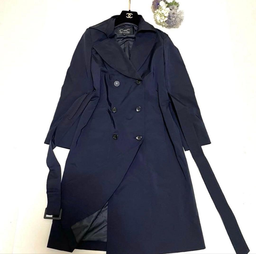 【新品同様】【25AW】クードシャンス トレンチコート サイズ34ネイビー撥水