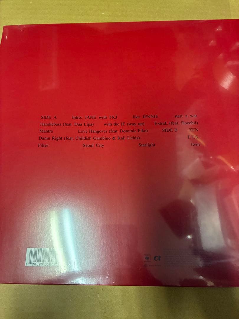 JennieBLACKPINKRubyレコード限定盤Red Vinyl新品未開封