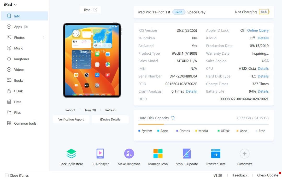 iPad Pro 11インチ（第1世代）スペースグレイ 64B Wi-Fiモデル