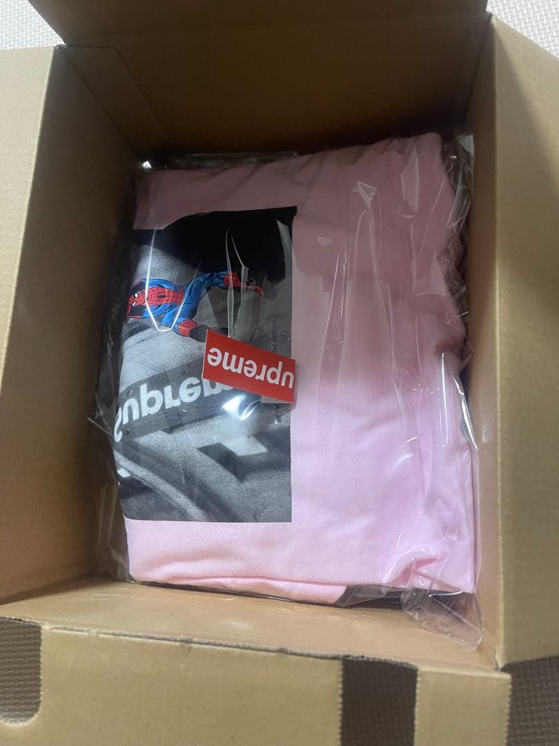 Supreme Spider-Man Tee XL ライトピンク