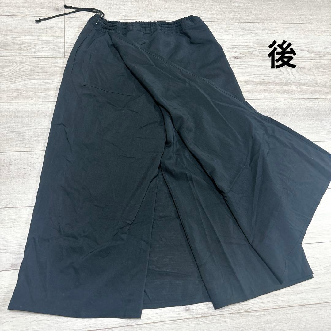 SOU・SOU ソウソウ モスリン筒下 袴パンツ 黒 着物ラップスカート風