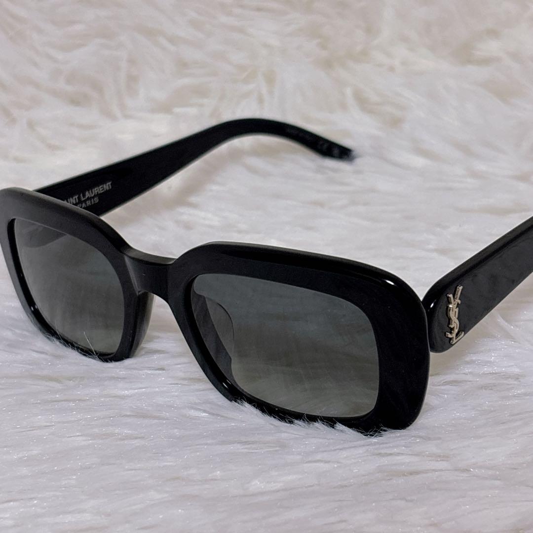 美品 ✨ YVES SAINT LAURENT サングラス 黒縁 YSL