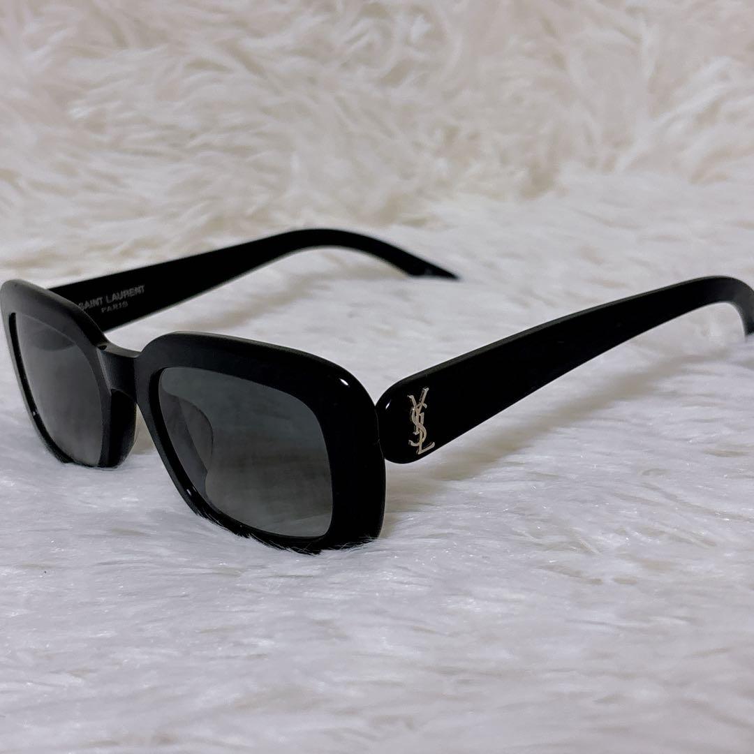 美品 ✨ YVES SAINT LAURENT サングラス 黒縁 YSL