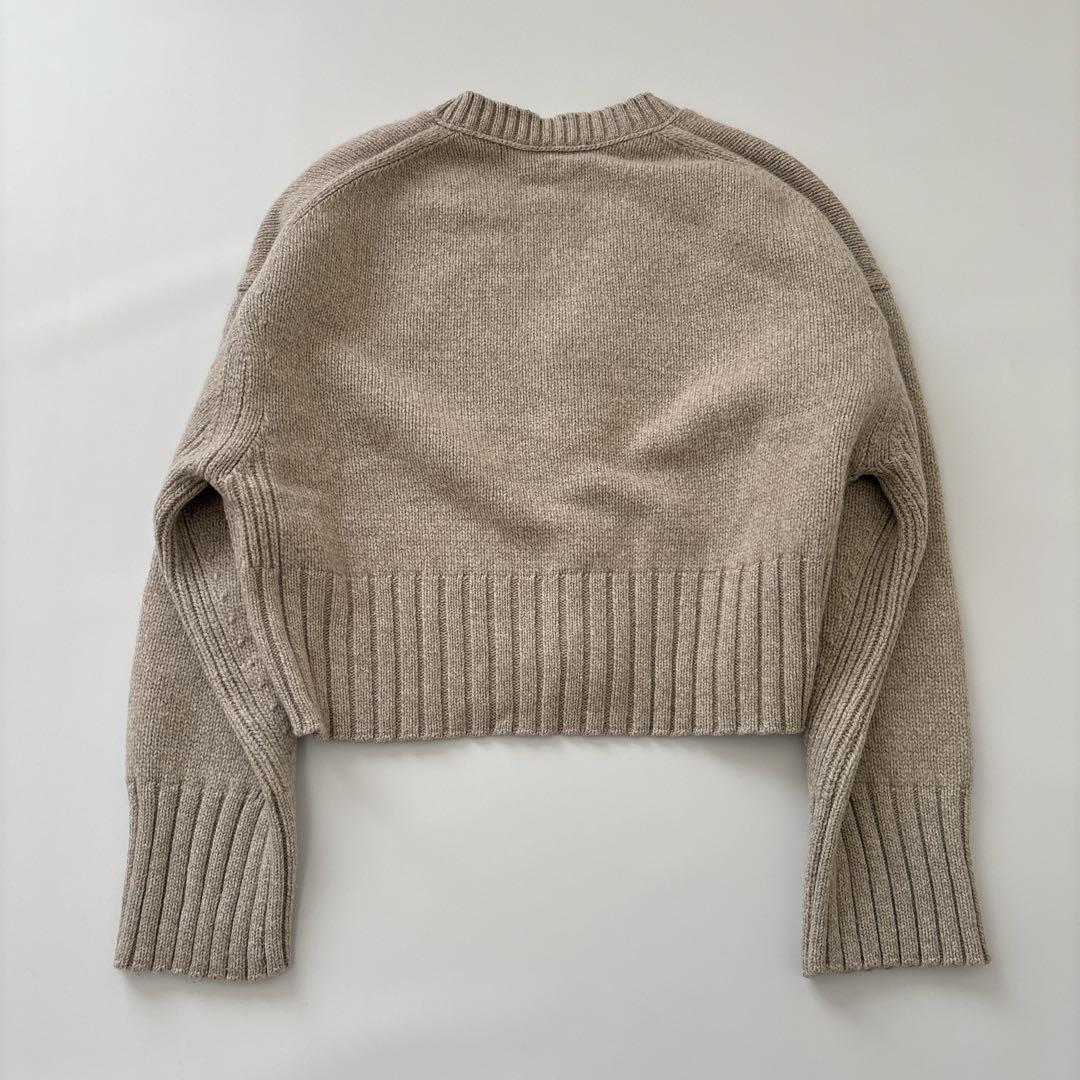 美品　トゥモローランド　ドロップショルダー　ショート丈　ベージュ カーディガンF
