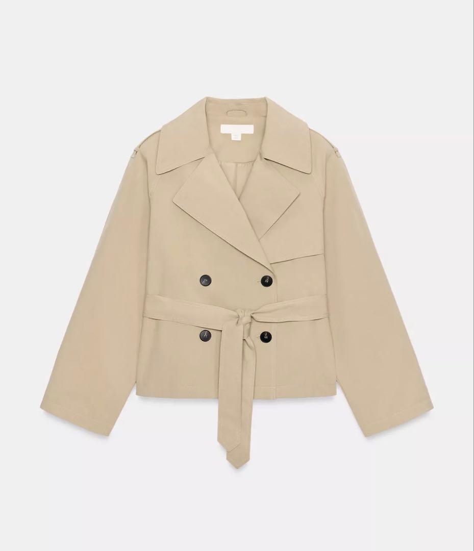 【完売品】ZARA ショートトレンチコート ショルダーパット付き Sサイズ 新品
