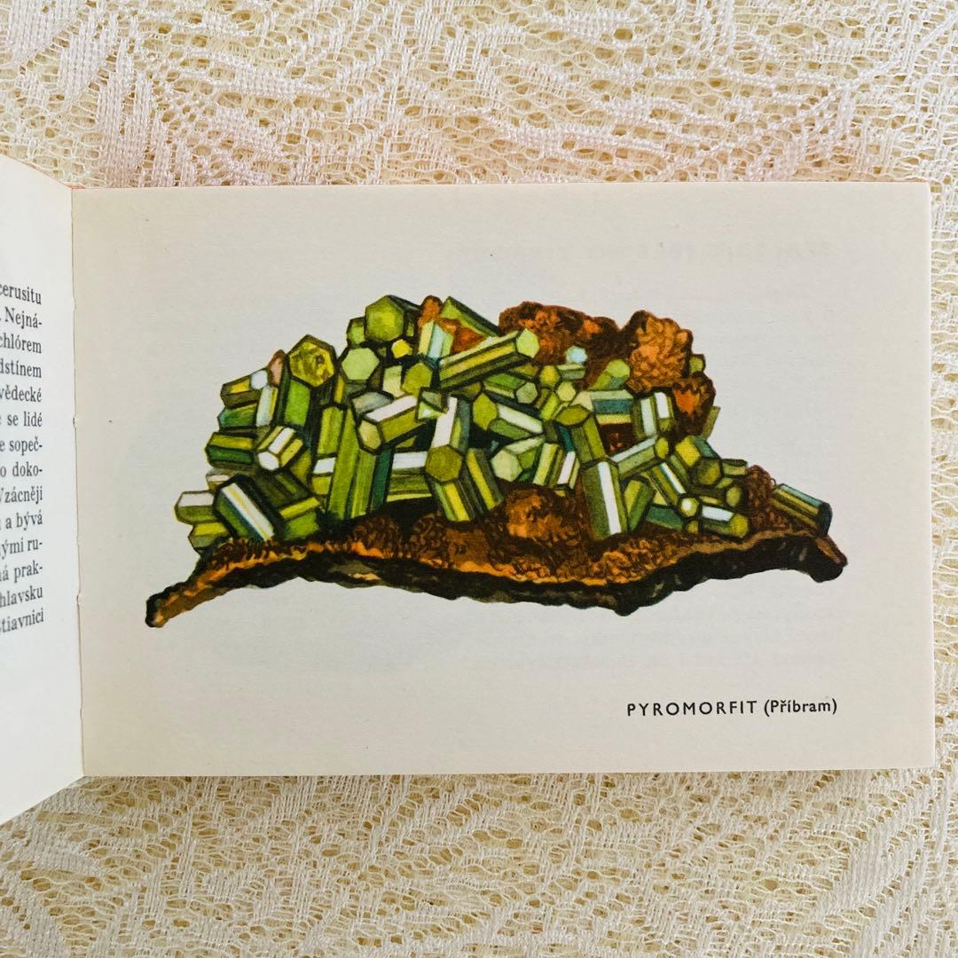洋書　古書　チェコ語の鉱物図鑑　豊富なカラーイラスト♡　ヴィンテージ