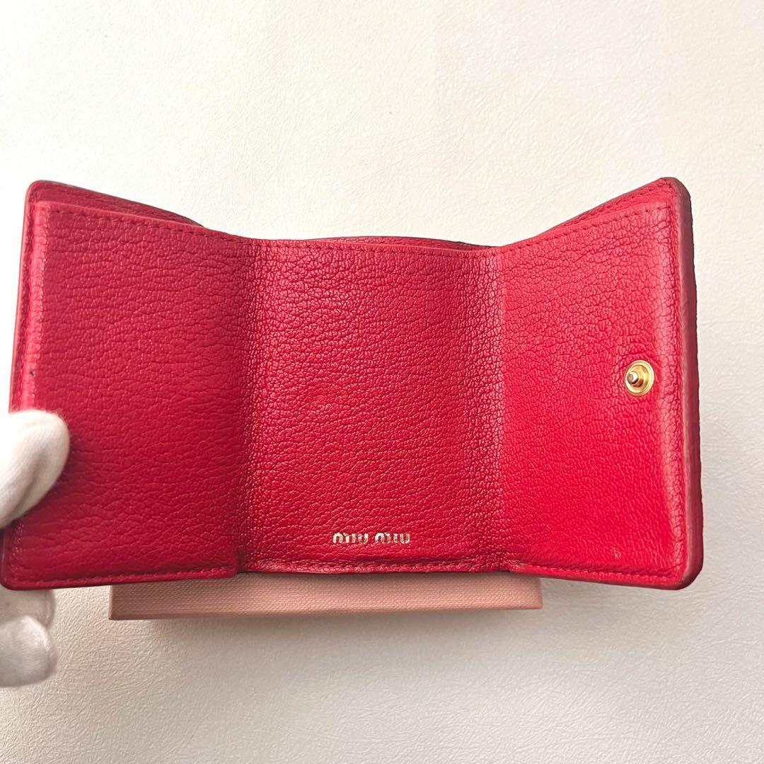 miu miu ミュウミュウ マドラス ラブレター 三つ折り財布 0202-⑤