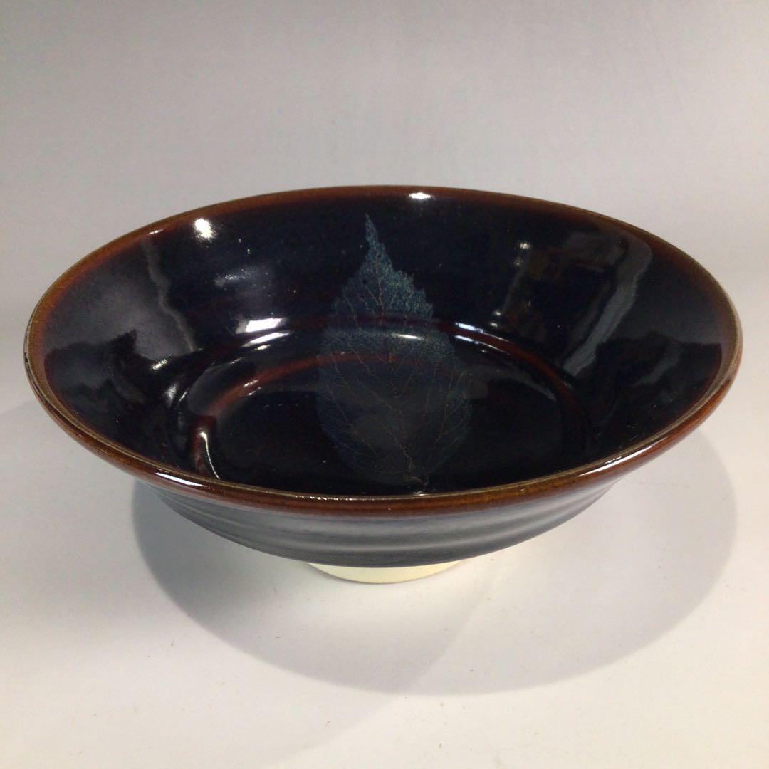 Ｐ１６２　茶碗　『土渕善丕氏造』『木葉天目茶碗』　抹茶碗　共箱　茶道具