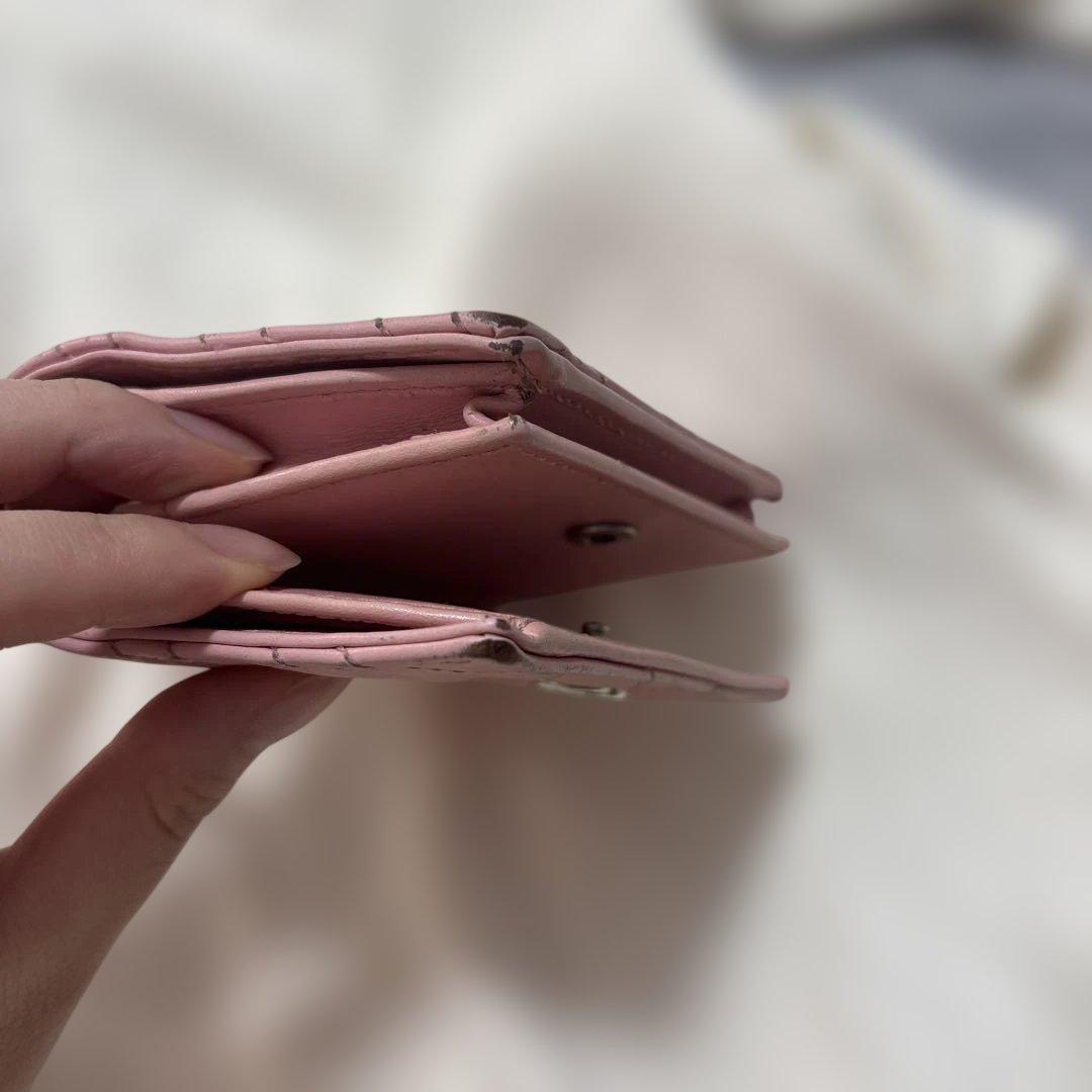 GUCCI 二つ折り財布 ピンク チェビロン