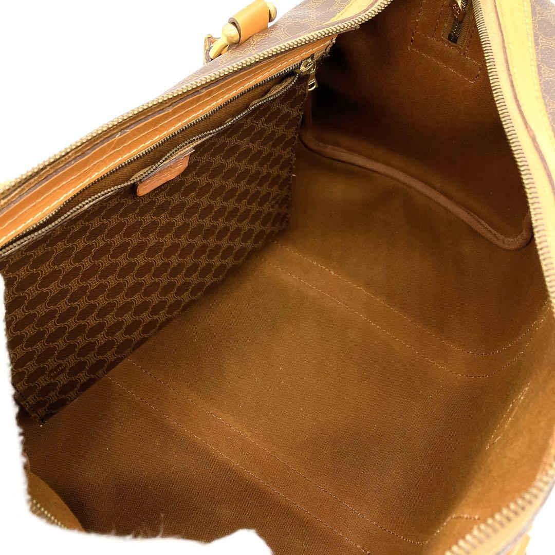 【CELINE】2wayバッグ　ボストンバッグ　マカダム柄　ゴールド金具　PVC