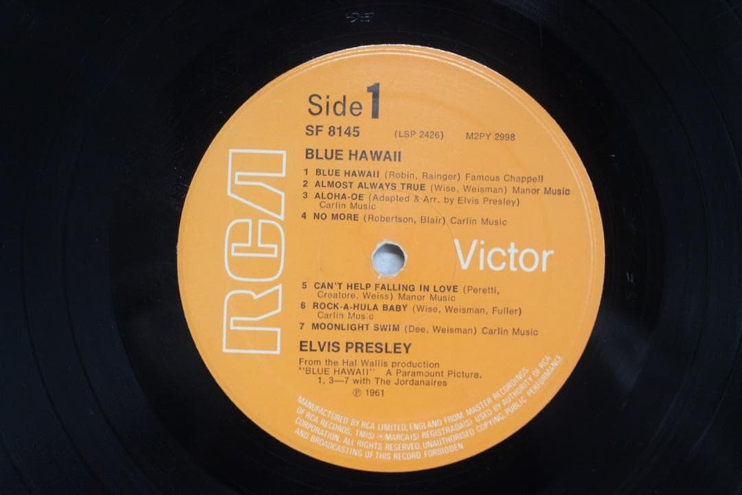英LP Elvis Presley Blue Hawaii UK盤エラーレコード