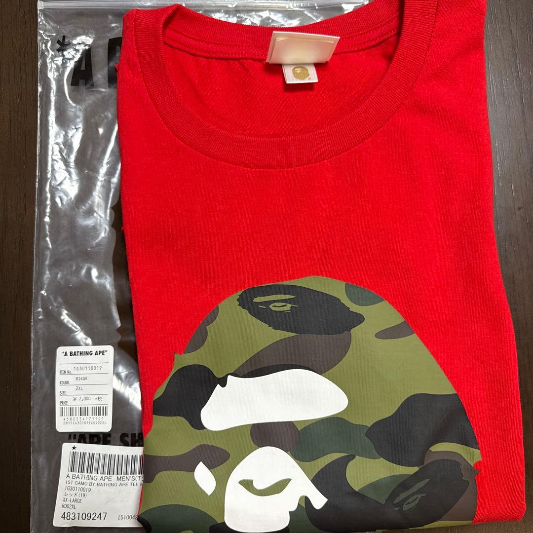 A BATHING APE カモフラTシャツ 2XL レッド