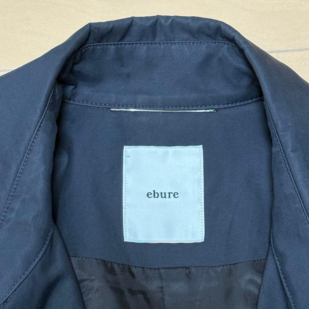 ebure エブール コットン ナイロン トレンチコート ネイビー 36