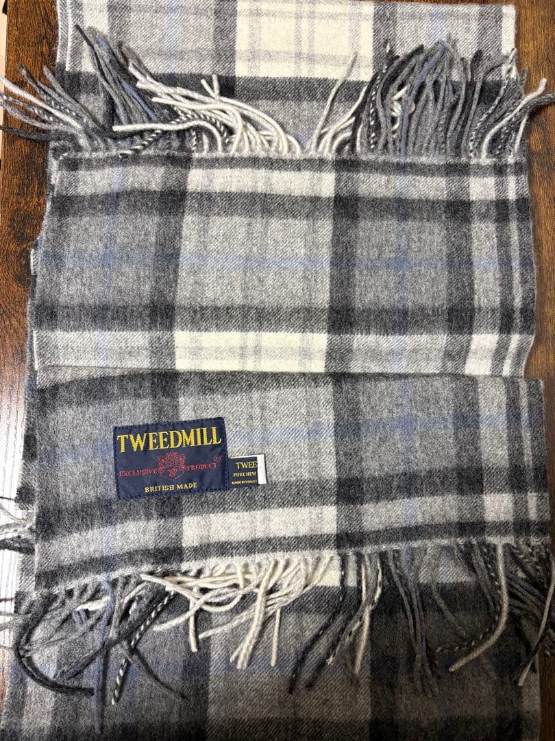 TWEEDMILL ツイードミル チェックストール チャコールグレー