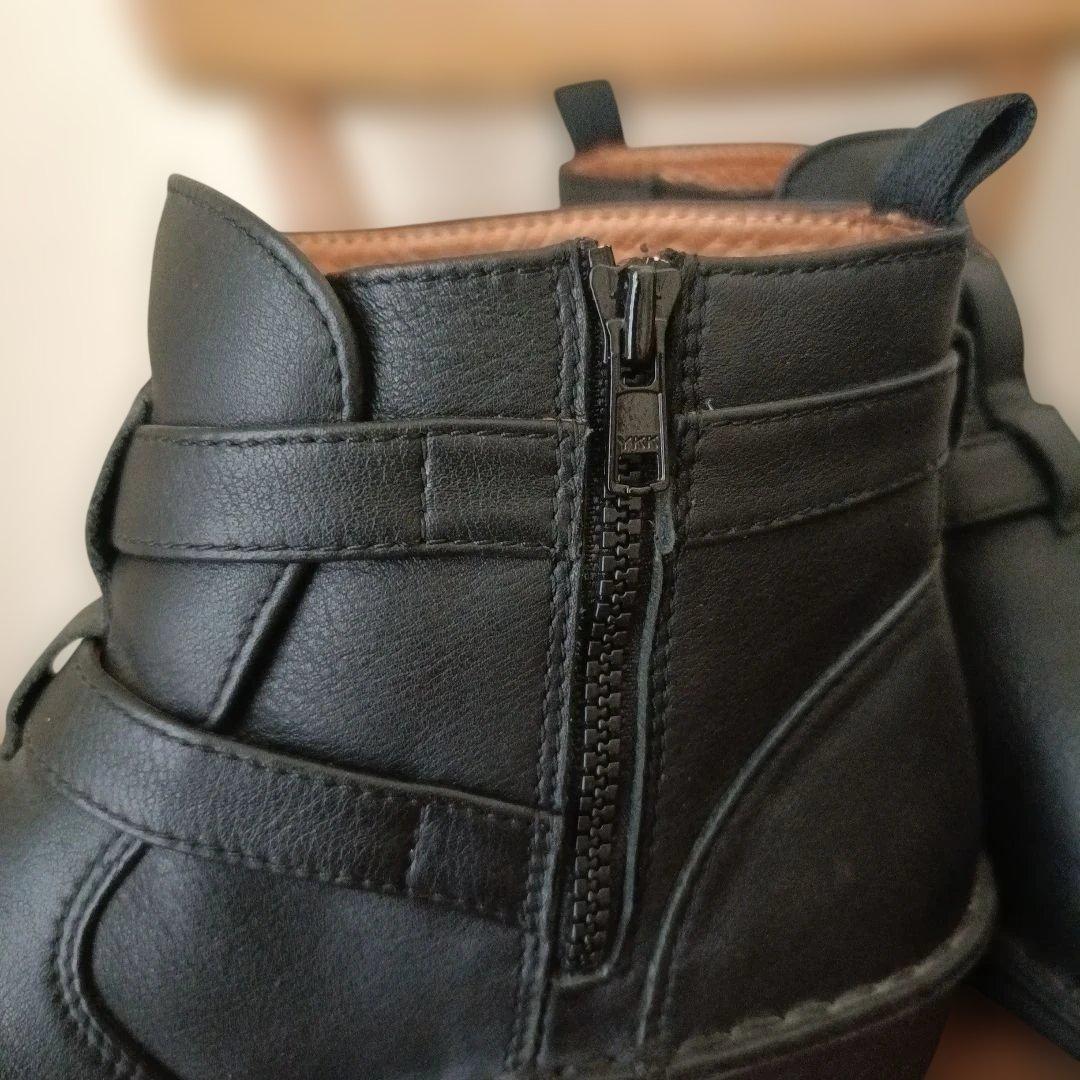 HPS エイチピーエス　黒レザー　ブーツ　23cm