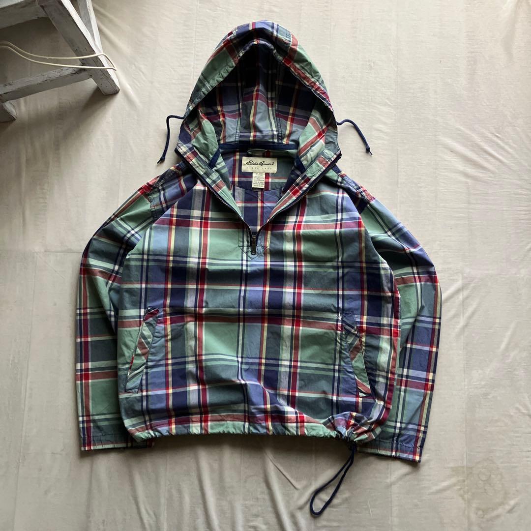 old eddie bauer /アノラックパーカー チェック プルオーバー