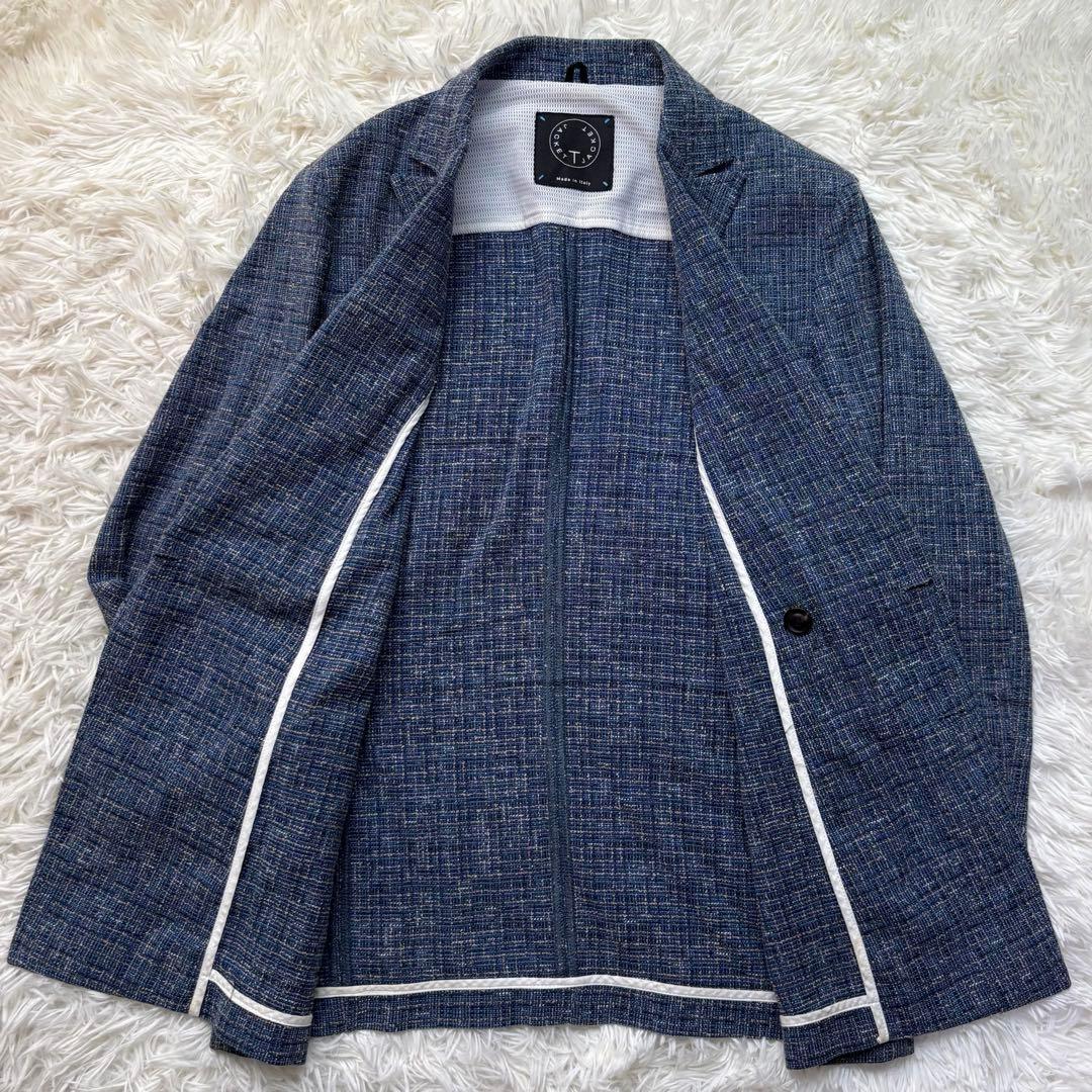 T−JACKET ダブルブレスト ブルーメランジ テーラードジャケット