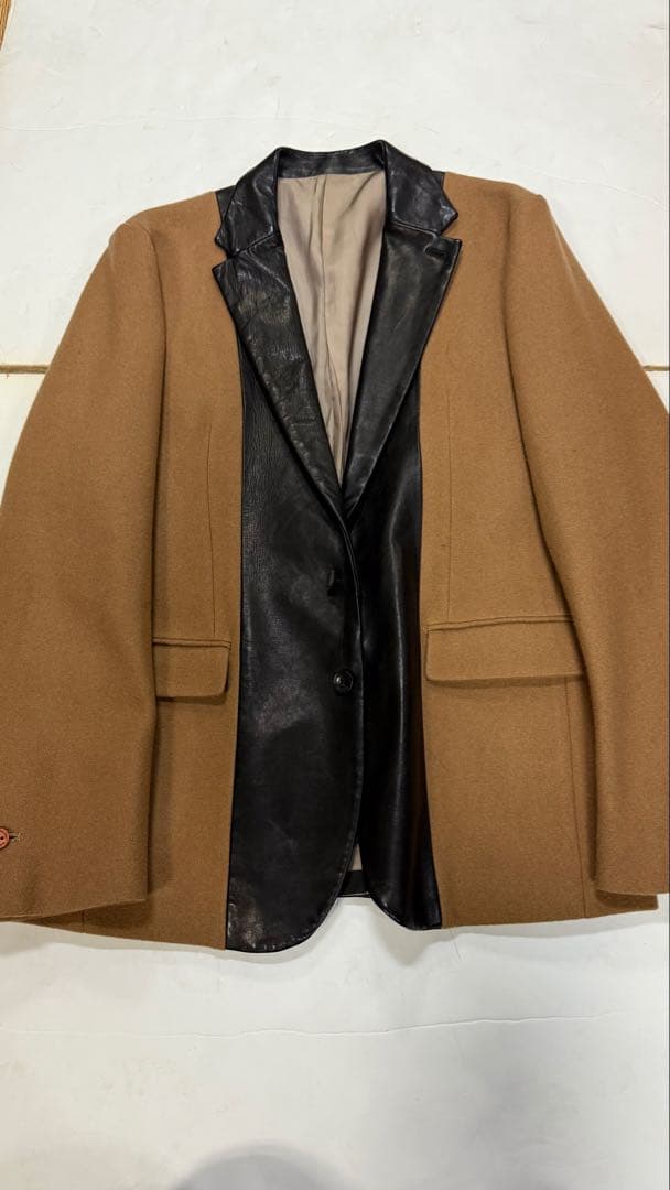 バックラッシュ　レザーミックス　ウールジャケット　サイズL