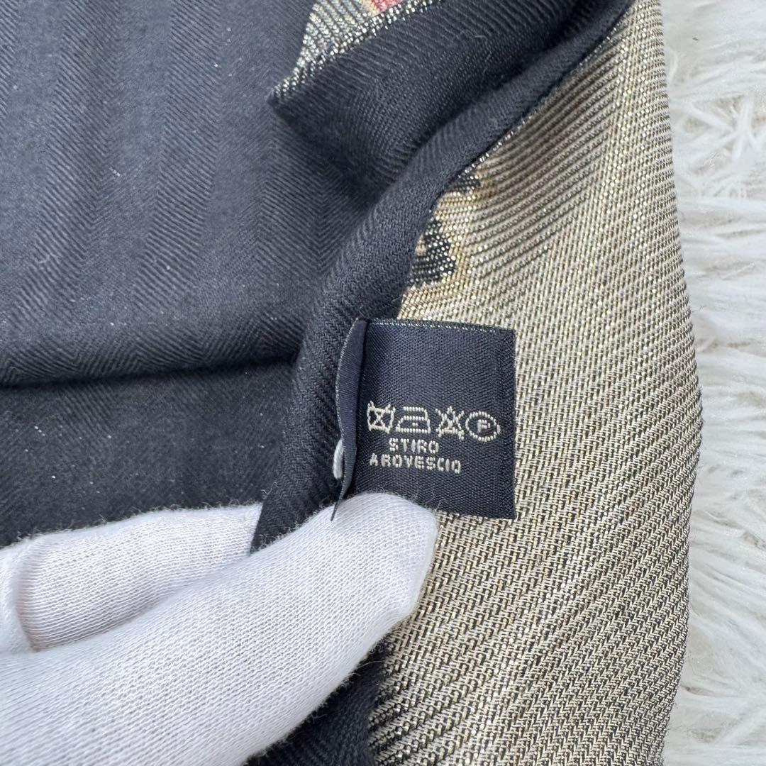 【人気】ETRO ストール　ショール　カシミヤ　シルク　ラメ　花柄　レトロ
