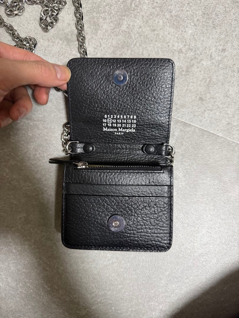 Maison Margiela 黒 レザー チェーンウォレット