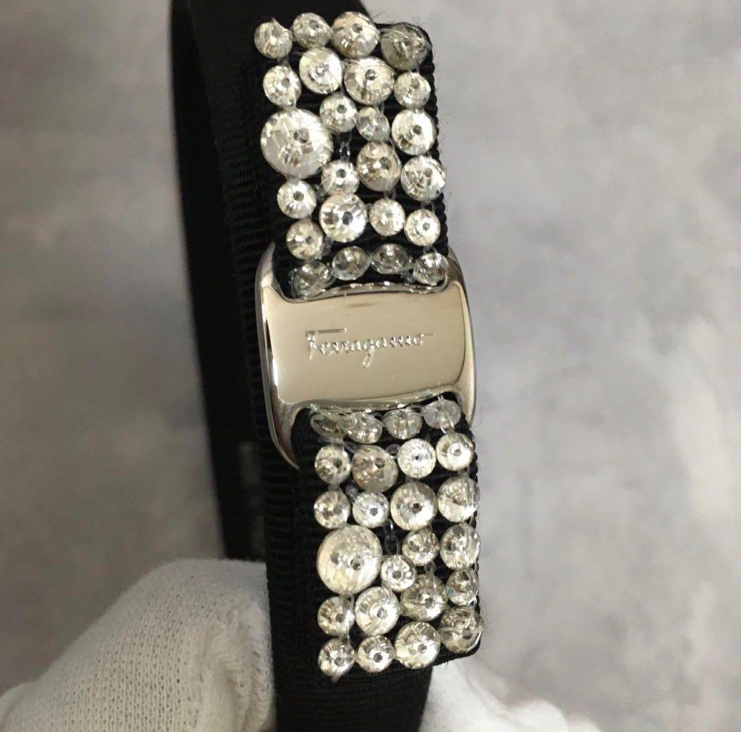 Ferragamo ヴァラリボン ラインストーン カチューシャ