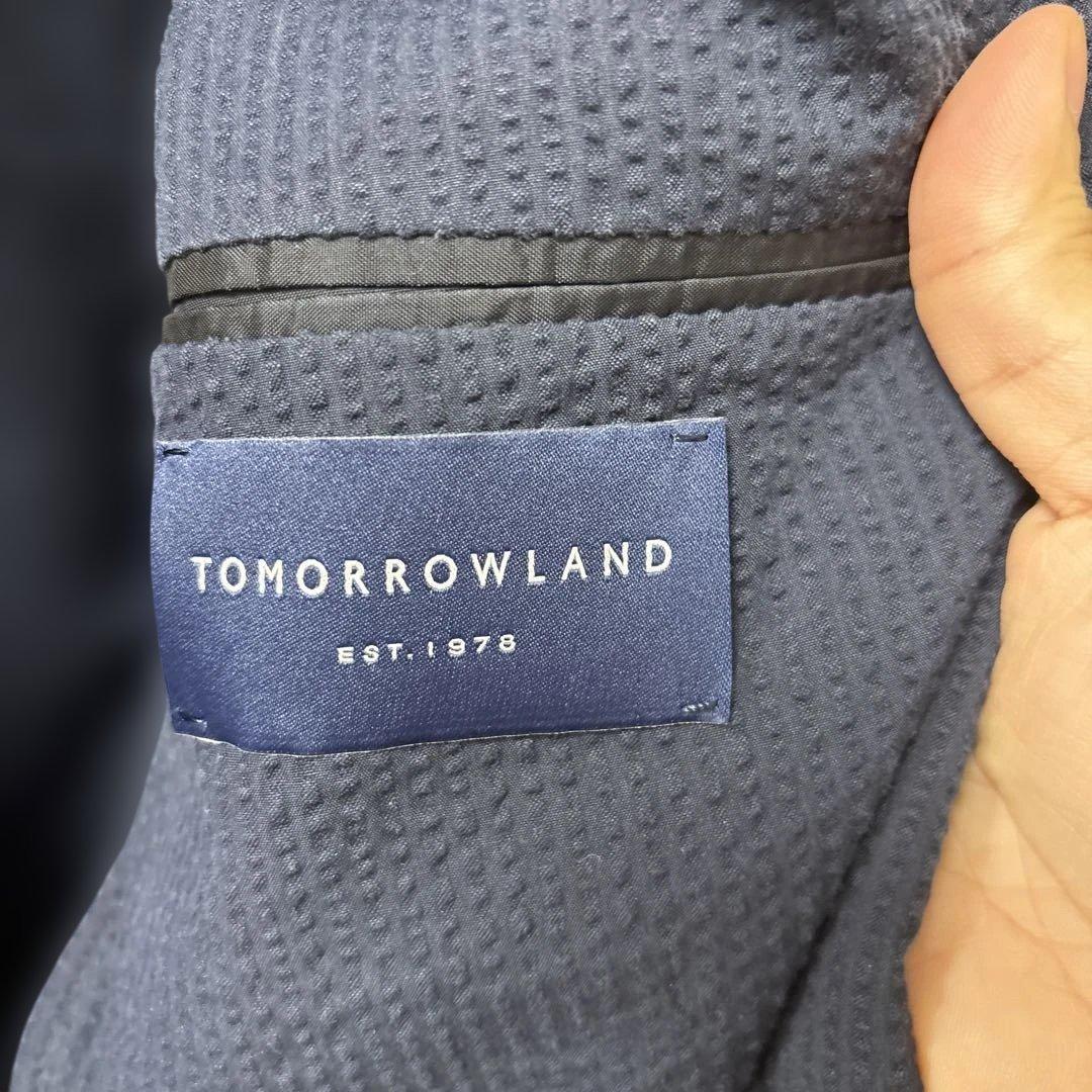 TOMORROWLAND ネイビー シアサッカースーツ　サイズ42