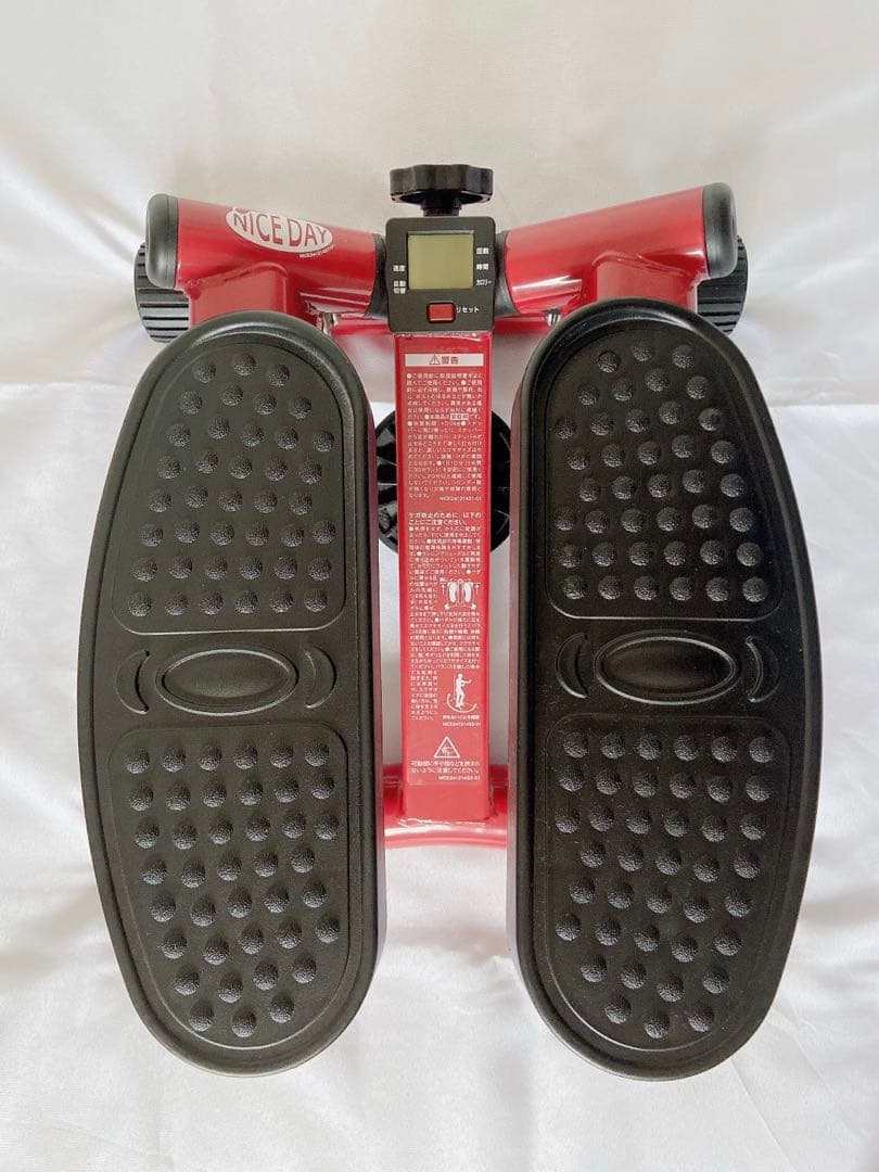 美品＊ナイスデイ プレミアム　コンパクト ステッパー レッド デジタル表示