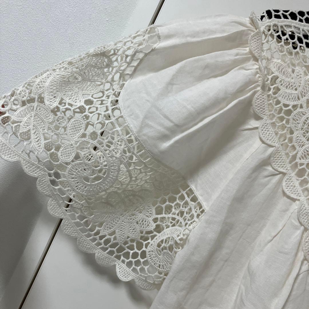 ULLA JOHNSON 膝丈ワンピース　刺繍　ウラジョンソン　白