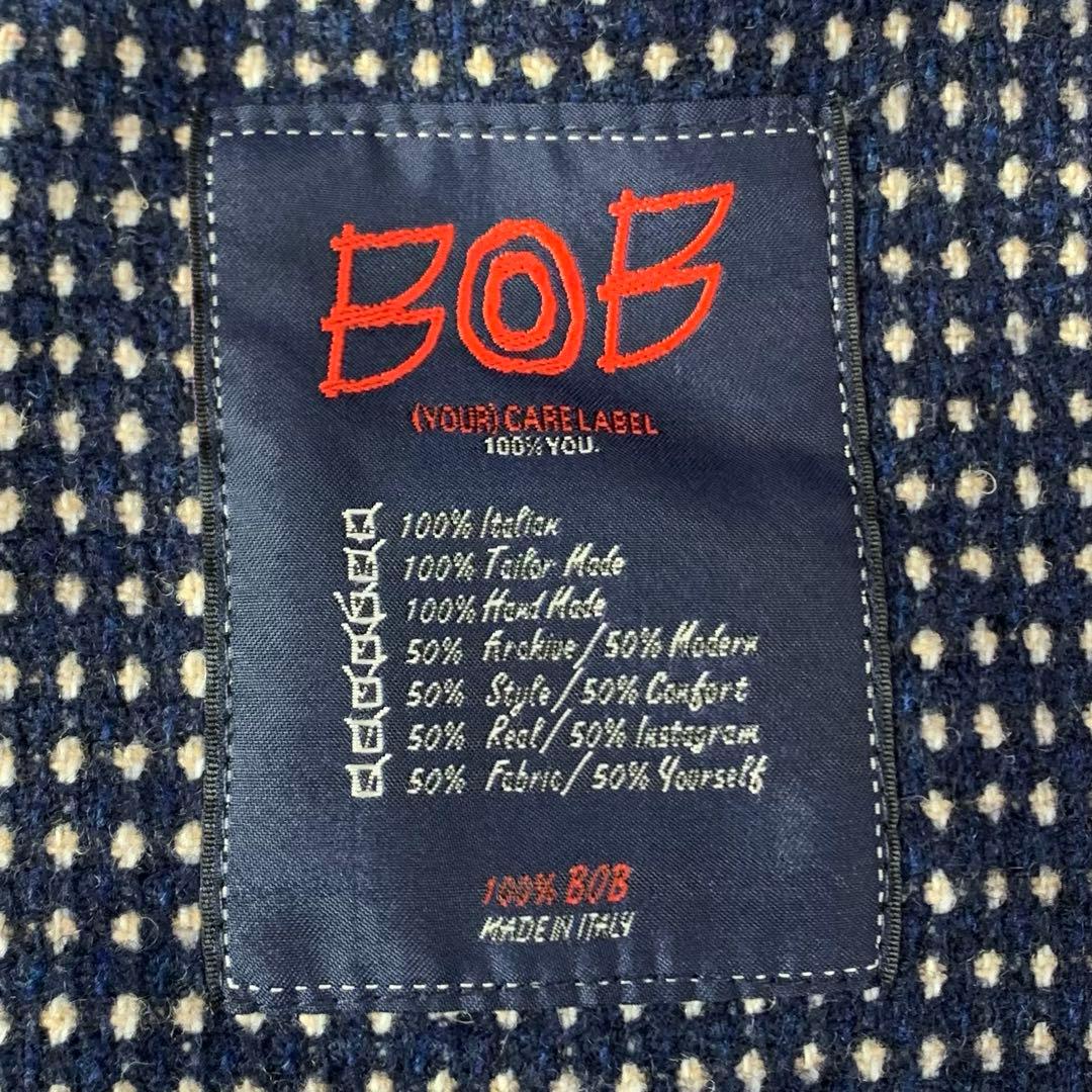 ITALY BOB ボブ テーラードジャケット 総柄 ネイビー 46