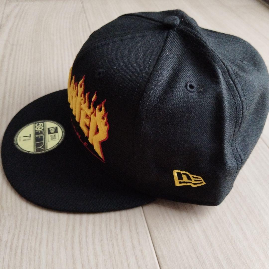 THRASHER 59FIFTY フレイムロゴキャップ ブラック 7 5/8