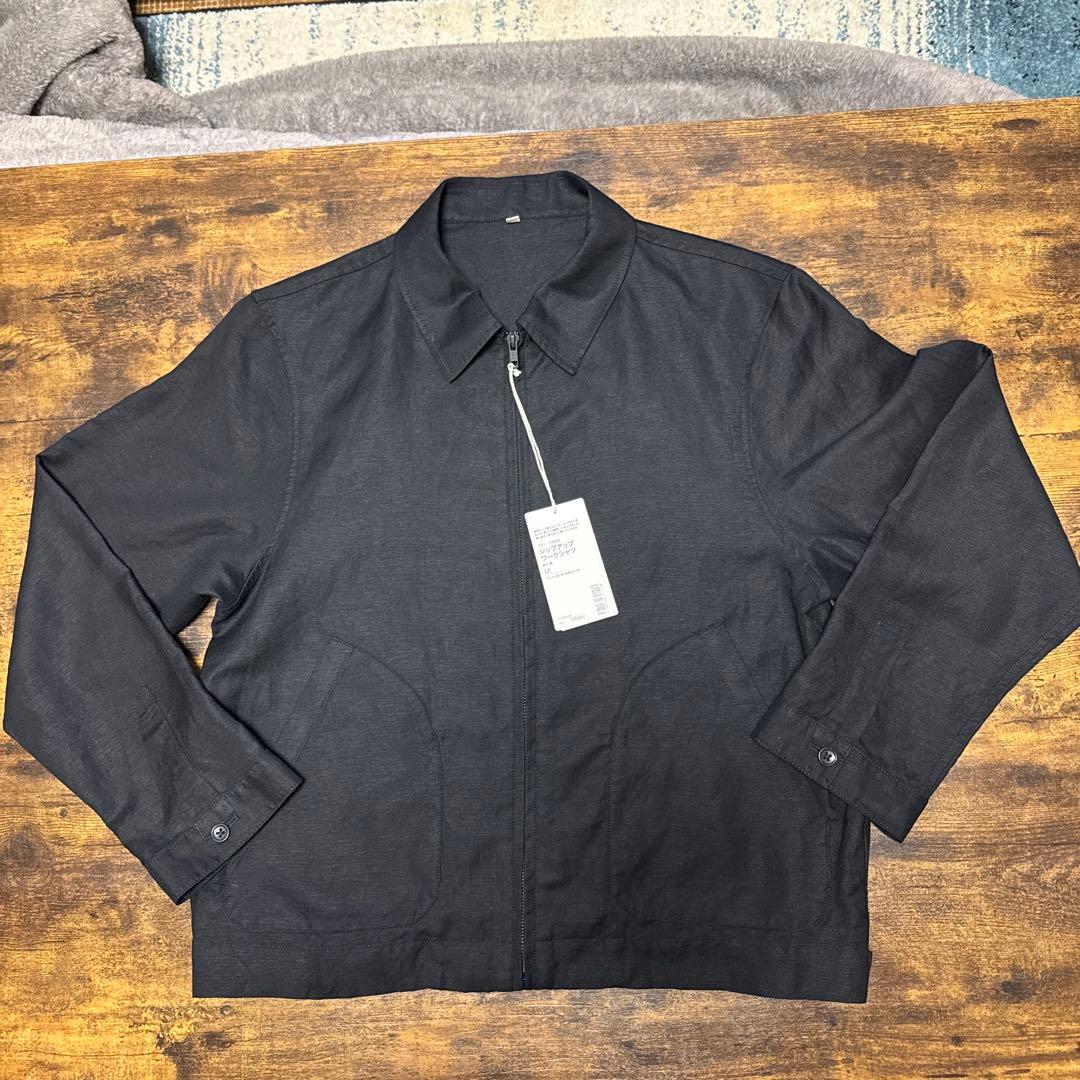 新品未使用品‼️⭐️MUJI labo⭐️ジップアップワークシャツ黒Ⓜ️size