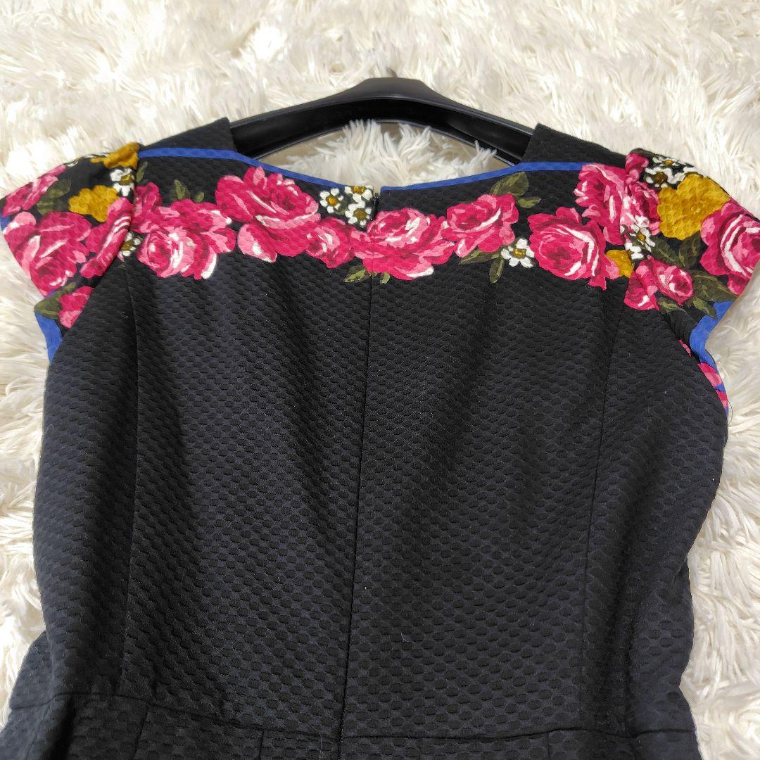 【美品♡希少40】エムズグレイシー　コットンフラワーフレアワンピース Aライン
