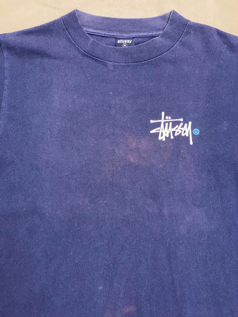 STUSSY 90's バックプリント Tシャツ ネイビー