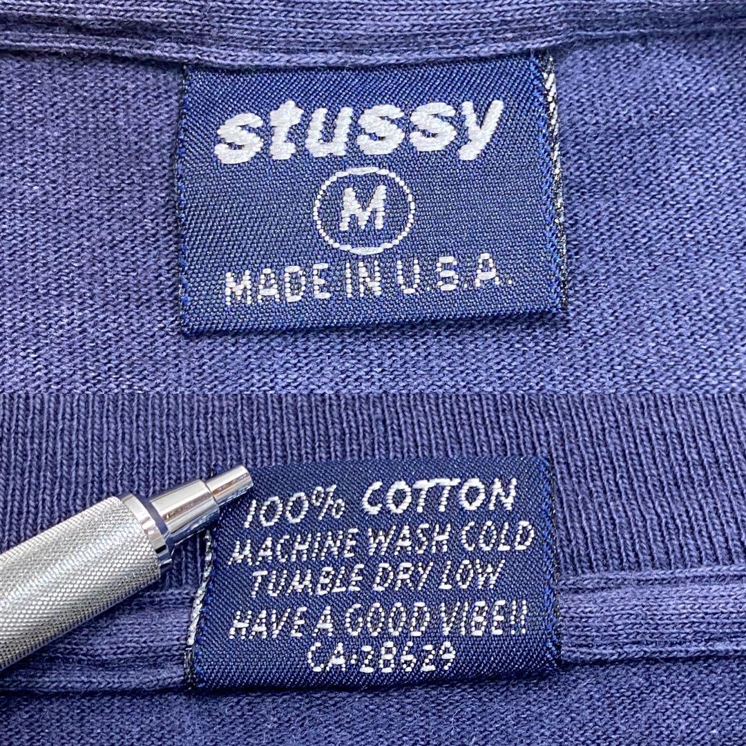 STUSSY 90's バックプリント Tシャツ ネイビー