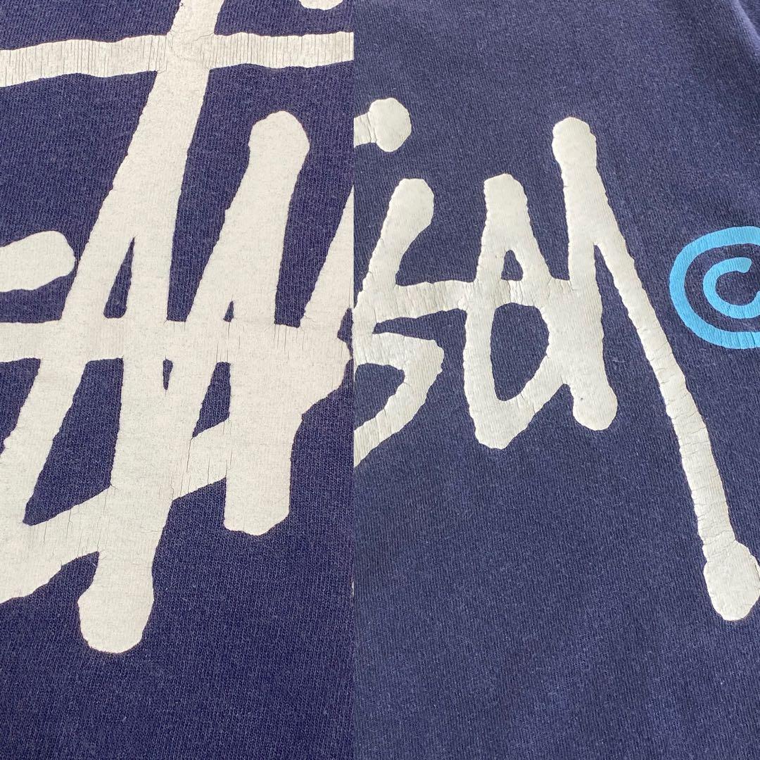 STUSSY 90's バックプリント Tシャツ ネイビー