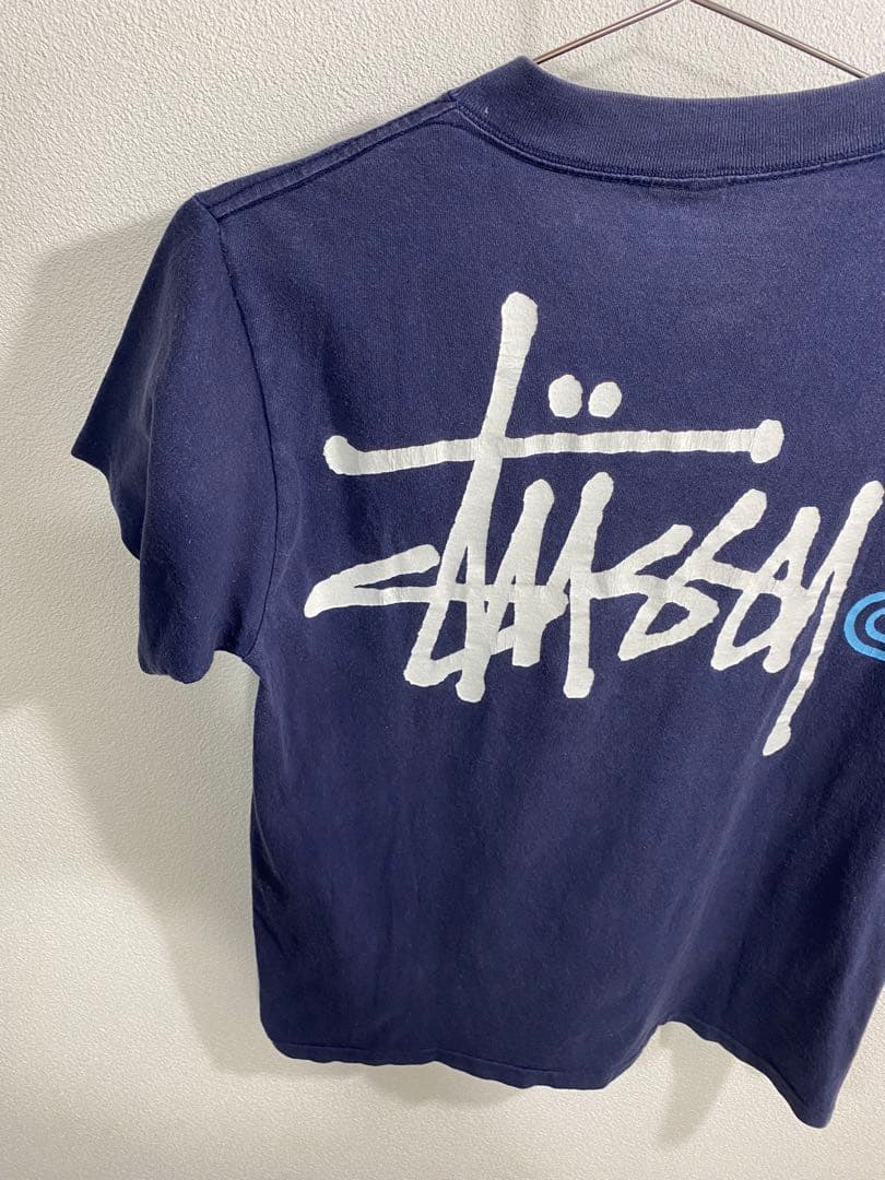 STUSSY 90's バックプリント Tシャツ ネイビー