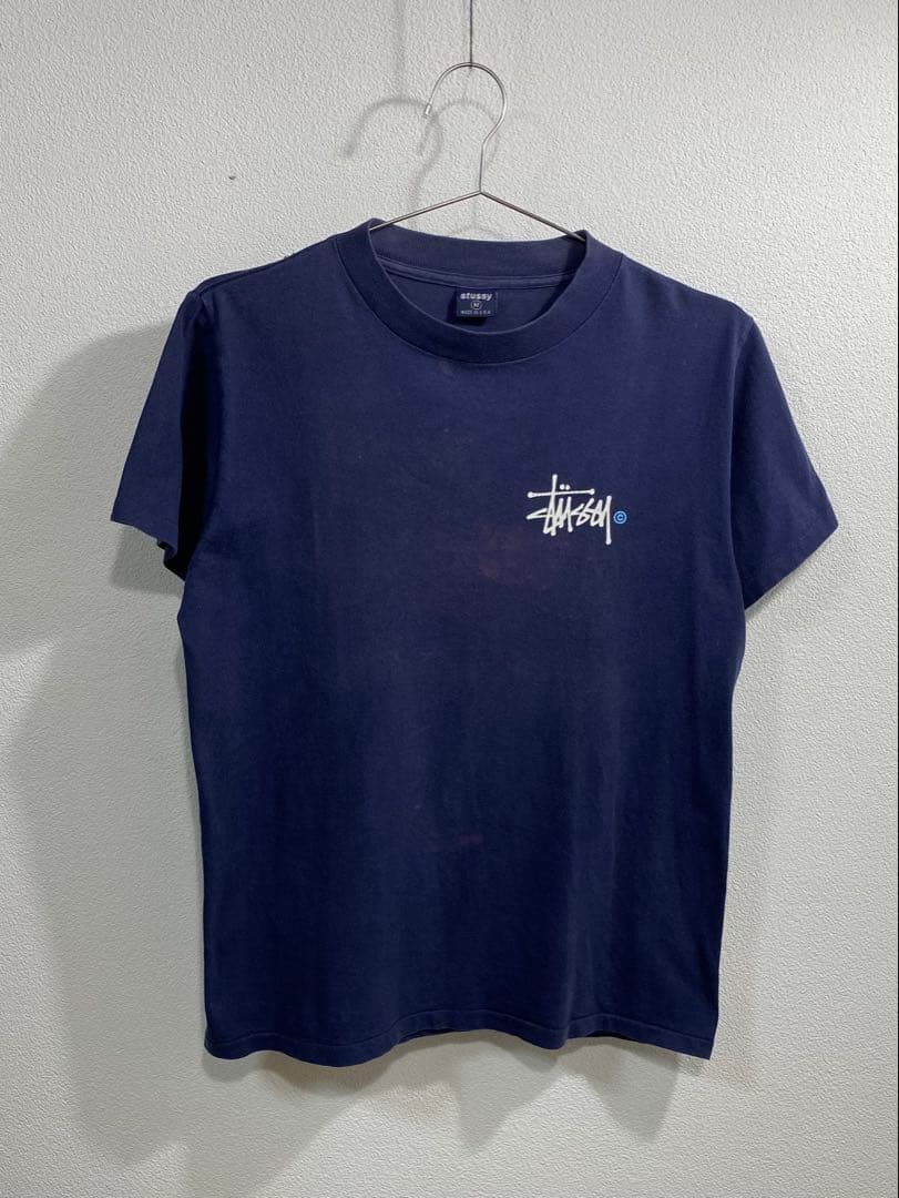 STUSSY 90's バックプリント Tシャツ ネイビー