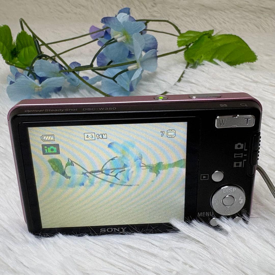 美品　SONY カメラ　DSC-W350 ピンク　説明書　コンデジ　動作品