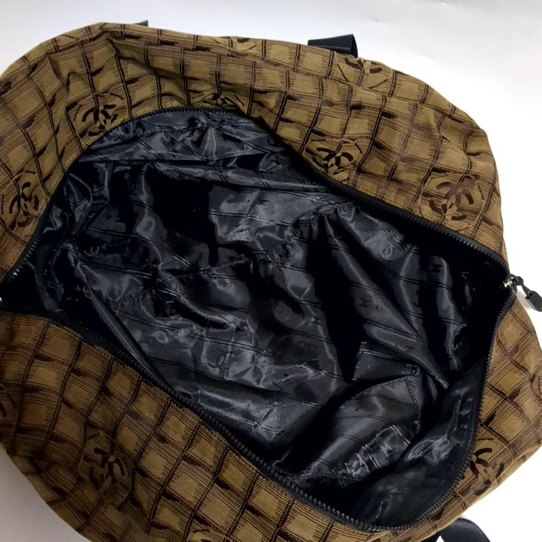 ✨CHANEL✨ボストンバッグ ニュートラベル ナイロン ブラウン ロゴ