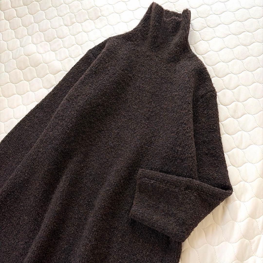 BEARDSLEY✴︎ブークレータートルニットワンピース　ブラウン