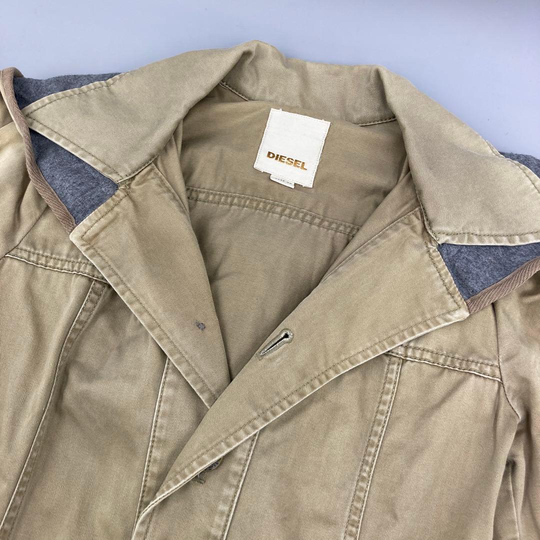 ★美品 DIESEL ミリタリージャケット サイズ XS ベージュ フリル付き
